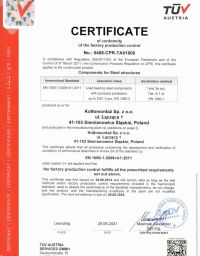 .  Certyfikat zgodności zakładowej kontroli produkcji EN